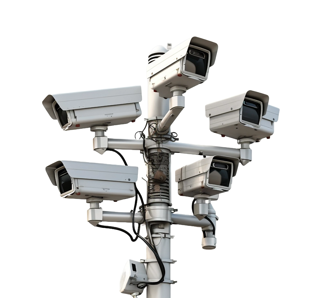 Multi-camera surveillance pole